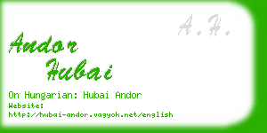 andor hubai business card